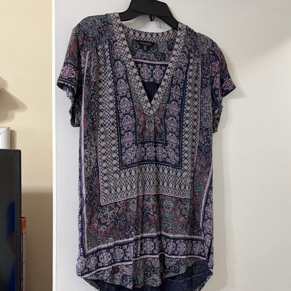 Lucky brand Floral V-Neck Women Top
